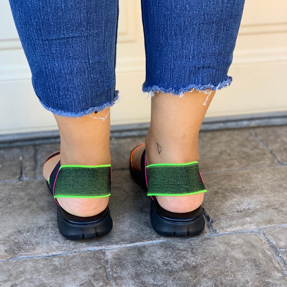Comfortable Slingback Stretch Fabric Wedge Sandal - Picture 4 of 7